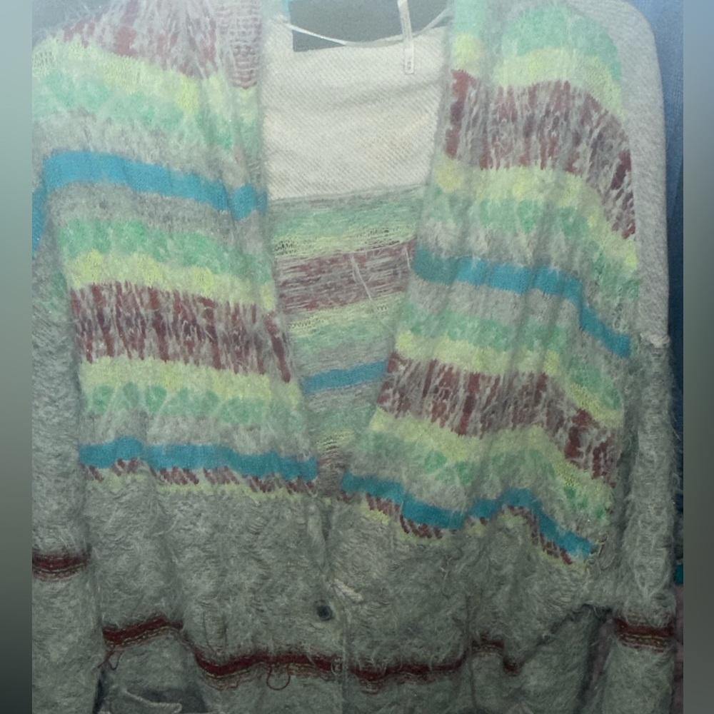 Free people  Fair Weather Cardigan mint haze combo